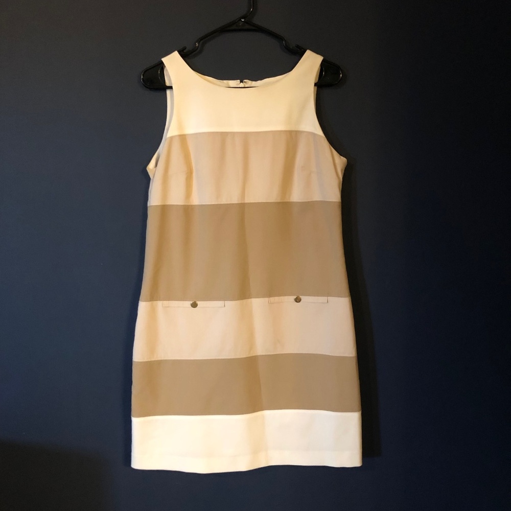 Block color work dress